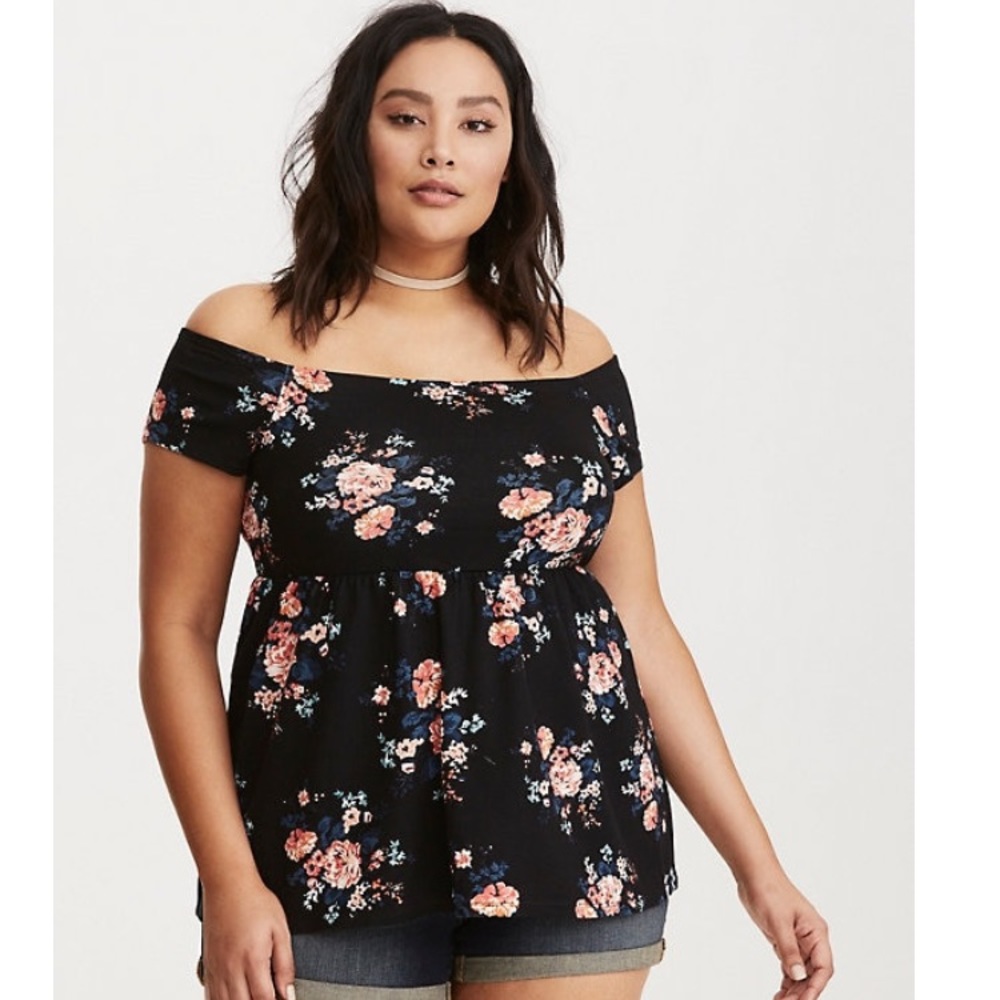 torrid floral off the the shoulder top size 3x